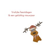 Kerstkaart met rendier en kerstklokjes 3
