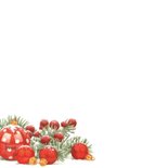 Kerstkaart met rode kitten bij de kerstversiering 2