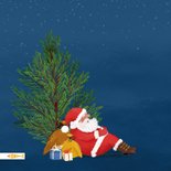 Kerstkaart met slapende kerstman 2