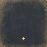 Kerstkaart met zwarte achtergrond en gouden letters Achterkant