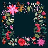 Kerstkaart moderne kerstroos poinsettia modern 2026 Achterkant