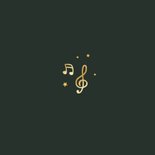 Kerstkaart muziek instrumenten foto goud fijne feestdagen Achterkant