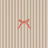 Kerstkaart nostalgisch strepen en rode strik Achterkant