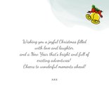 Kerstkaart oldtimer bus met kerstmannen en kerstboom 3