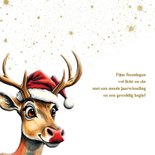 Kerstkaart onder de sterren hert 2