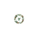 Kerstkaart patroon van kerstkrans met strik en kersttakken Achterkant