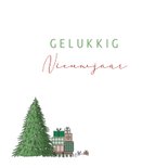 Kerstkaart Renault 4 rood met kerstboom 3