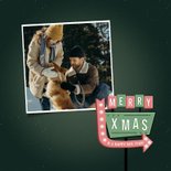 Kerstkaart retro reclamebord merry christmas happy new year 2