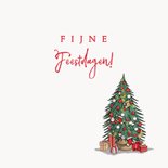 Kerstkaart retrobus rood met gezin 3