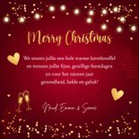 Kerstkaart rood lampjes sparkles goudlook 3
