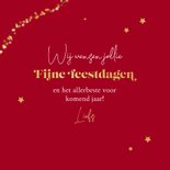 Kerstkaart roodborstje lampjes sterretjes goud kerstmuts 3