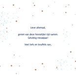 Kerstkaart roodborstje op donkerblauw met glitter 3