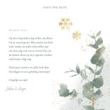 Kerstkaart save the date eucalyptus takje, spetters en foto 3