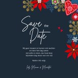 Kerstkaart Save the Date nordic hartje & bloemen 3