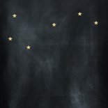 Kerstkaart sfeervolle kerstboom en sterretjes Achterkant