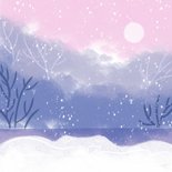 Kerstkaart sneeuwpop met kindjes Achterkant