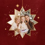 Kerstkaart sterren fotokaders sprankelend rood fijne kerst 2