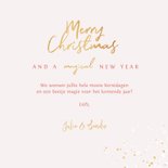Kerstkaart stijlvol kerstbomen roze goud magisch 3