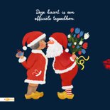 Kerstkaart (tegoedbon) met kussende Kerstman en kerstvrouw 2