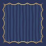 Kerstkaart trendy chique kerstbal foto blauw en goud Achterkant