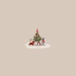 Kerstkaart uitnodiging kerstboom met hondjes Achterkant