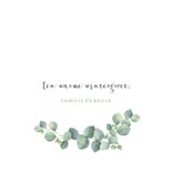 Kerstkaart vierkant eucalyptus tekst 3