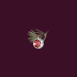 Kerstkaart vintage kerstballen dennentakken Achterkant