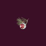 Kerstkaart vintage kerstballen dennentakken Achterkant