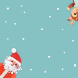 Kerstkaart vrolijke figuren en sneeuw 2