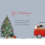 Kerstkaart vw busje rood met kerstboom  3