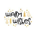 Kerstkaart 'warm wishes' goudlook 2