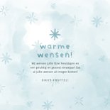 Kerstkaart warme wensen pinguïns in sneeuw 3