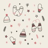 Kerstkaart warme winter wensen met leuke illustraties 2