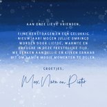 Kerstkaart winter blauw kerstballen 3