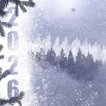 Kerstkaart winter label blauw 2