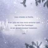 Kerstkaart winter label blauw 3