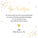 Kerstkaart wit fotocollage goudlook confetti 3