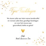 Kerstkaart wit fotocollage goudlook confetti 3