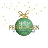 Kerstkaart zakelijk medewerkers collage kerstbal strik goud 2