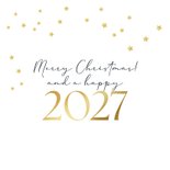 Kerstkaart zakelijk silhouet kerstster stijlvol goud logo 2