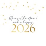 Kerstkaart zakelijk silhouet kerstster stijlvol goud logo 2