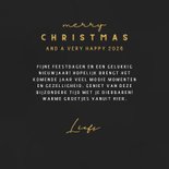 Kerstkaart zwart met gouden kerstboompjes 3