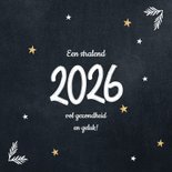 Kerstkaart zwart wit goud 2026 2