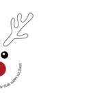 Kerstkaart zwart-wit met grappige illustratie rendier 2027 Achterkant