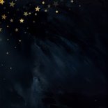 Kerstkaartje fijne feestdagen goud blauw met sterretjes 2