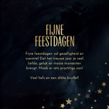 Kerstkaartje fijne feestdagen goud blauw met sterretjes 3