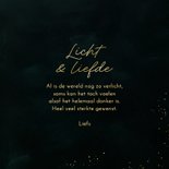 Kerstkaartje licht en liefde groen moeilijke tijd ster 3