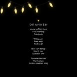 Kerstmis menukaart lampjes goud  2