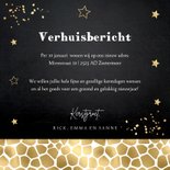 Kerstverhuiskaart foto huisjes panterprint goudlook 3