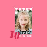 Kinderfeest tiener uitnodiging meisje stoer en hip met foto 2